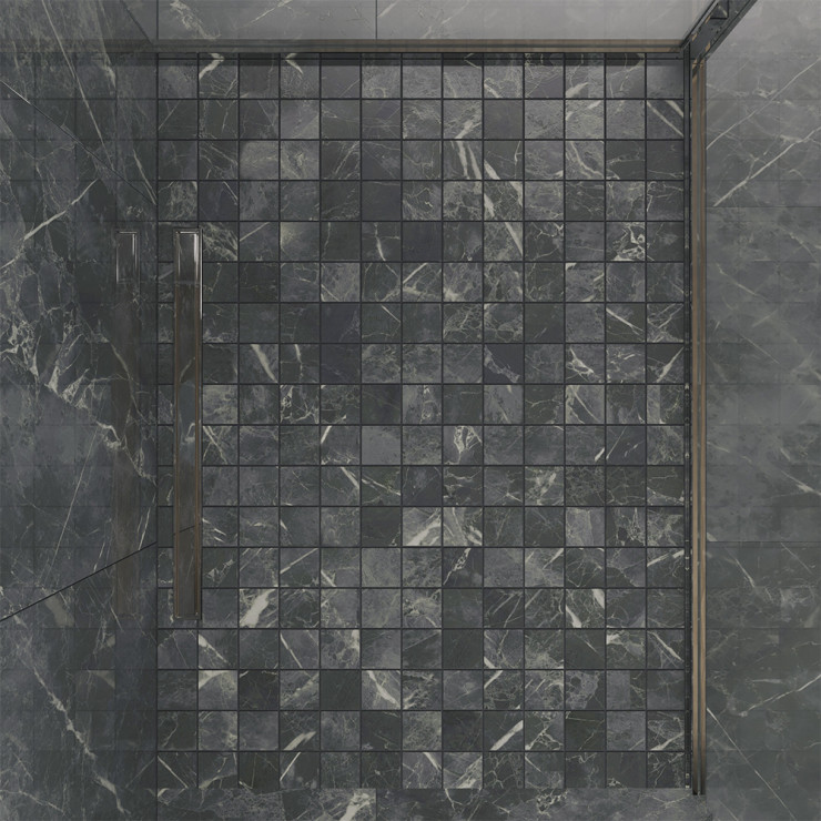 Marmor Mosaik Klinker Soapstone Premium Mörkgrå Matt 30x30 (7x7) cm-0